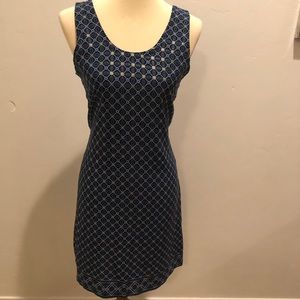 One of a kind Vintage Blue geometric print dress